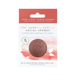 KONJAC PREMIUM FACIAL PUFF SPONGE WITH FRENCH RED CLAY - Realness of Beauty